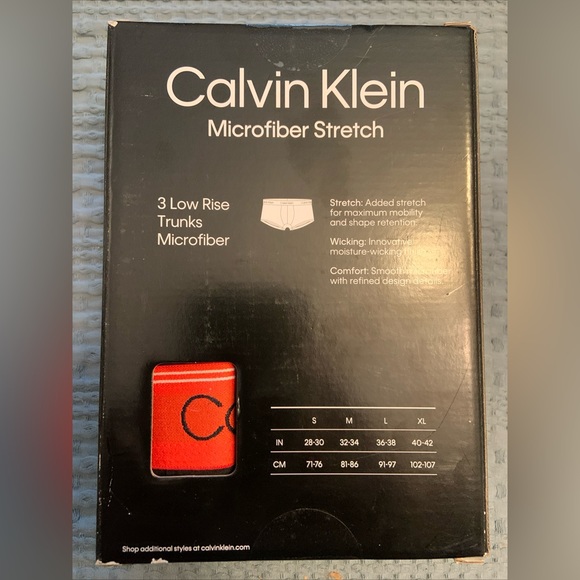 Calvin Klein Men's (X-LARGE) MICROFIBER STRETCH WICKING TECH LOW RISE TRUNKS - Picture 2 of 6